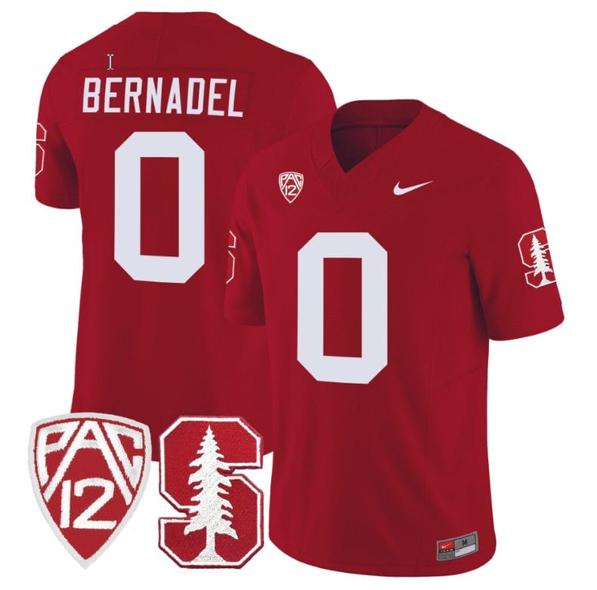 Men's Nike Gaethan Bernadel Jersey #0 Stanford Cardinal Jersey Vapor Limited College Football Crimson