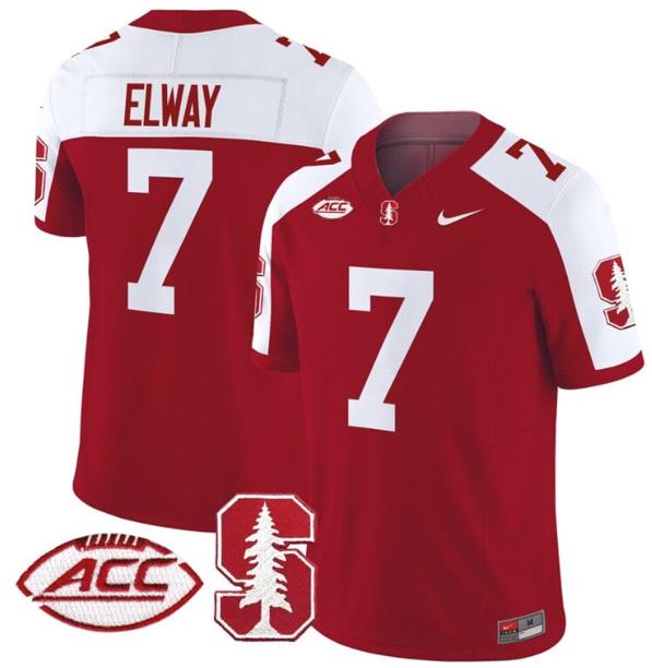 Men's Nike John Elway Jersey #7 Stanford Cardinal Vapor Limited College Football Stitched Crimson Alternate