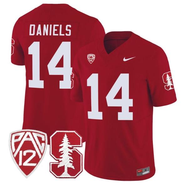 Men's Nike Ashton Daniels Jersey #14 Stanford Cardinal Jersey Vapor Limited College Football Crimson