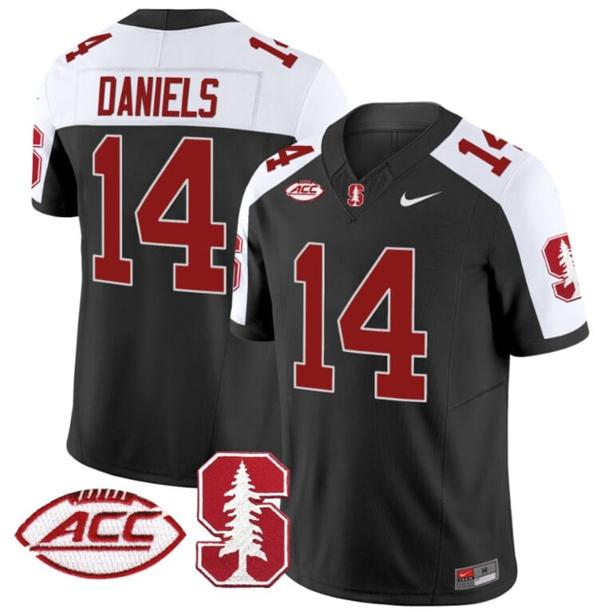 Men's Nike Ashton Daniels Jersey #14 Stanford Cardinal Vapor Limited College Football Stitched Black Alternate