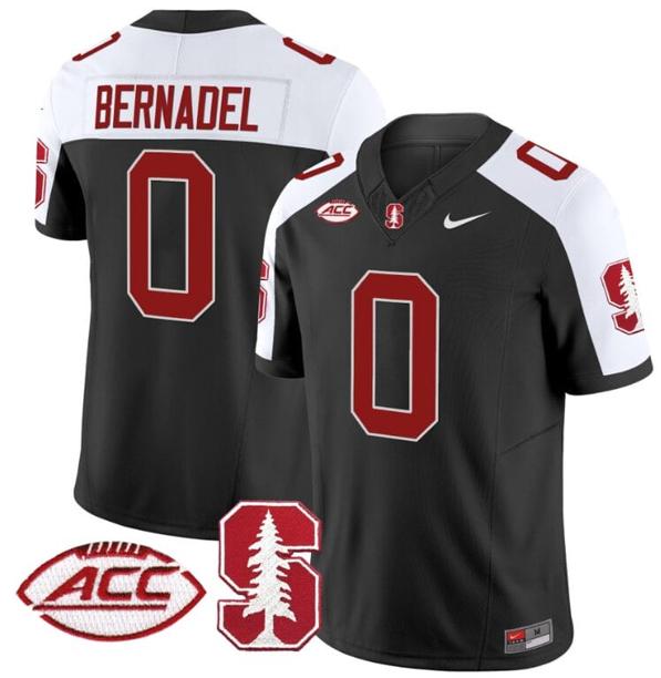 Men's Nike Gaethan Bernadel Jersey #0 Stanford Cardinal Vapor Limited College Football Stitched Black Alternate