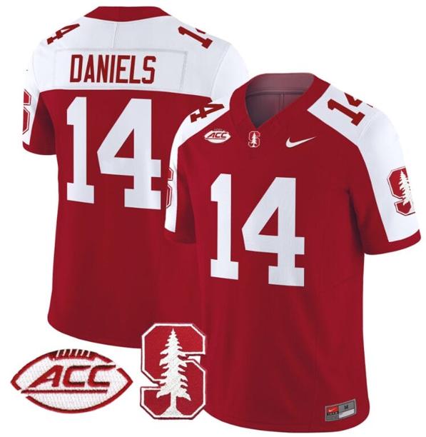 Men's Nike Ashton Daniels Jersey #14 Stanford Cardinal Vapor Limited College Football Stitched Crimson Alternate