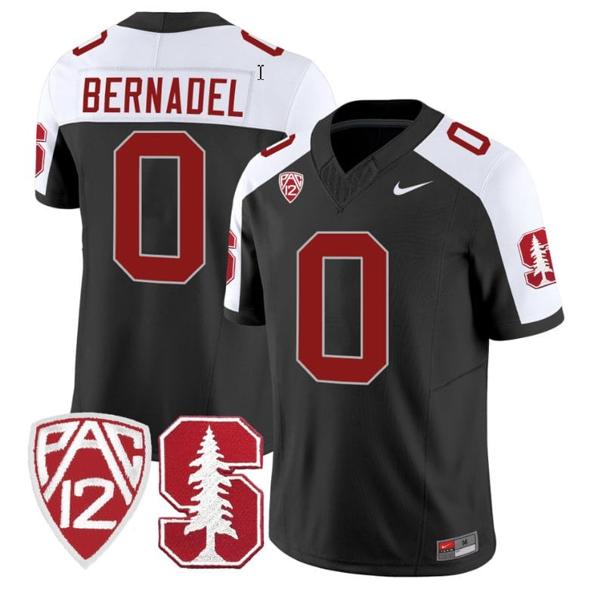 Men's Nike Gaethan Bernadel Jersey #0 Stanford Cardinal Jersey Vapor Limited College Football Black Alternate