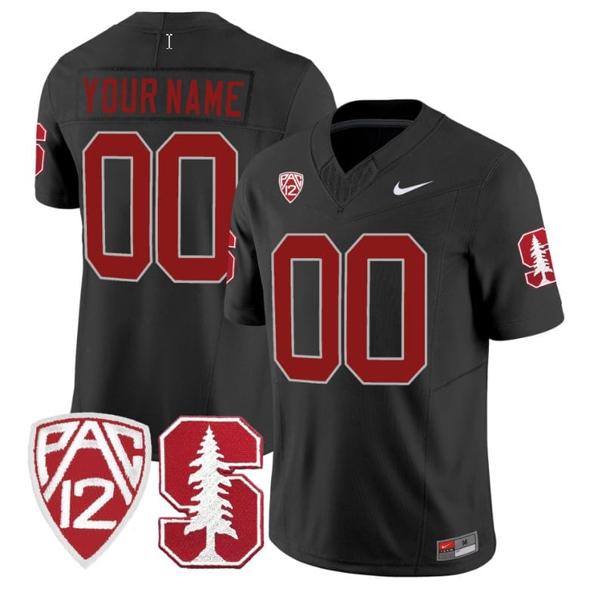 Men's Nike Custom  Stanford Cardinal Jersey Name and Number Vapor Limited College Football Black