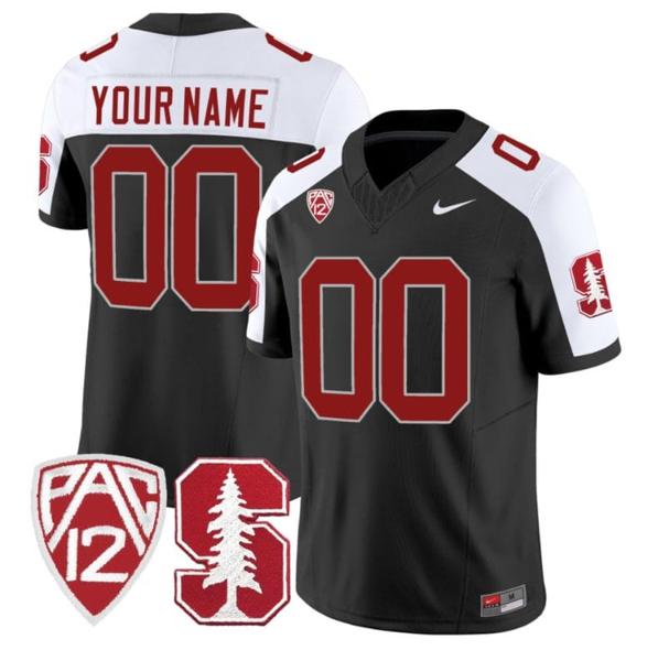 Men's Nike Custom Stanford Cardinal Jersey Name and Number Vapor Limited College Football Black Alternate