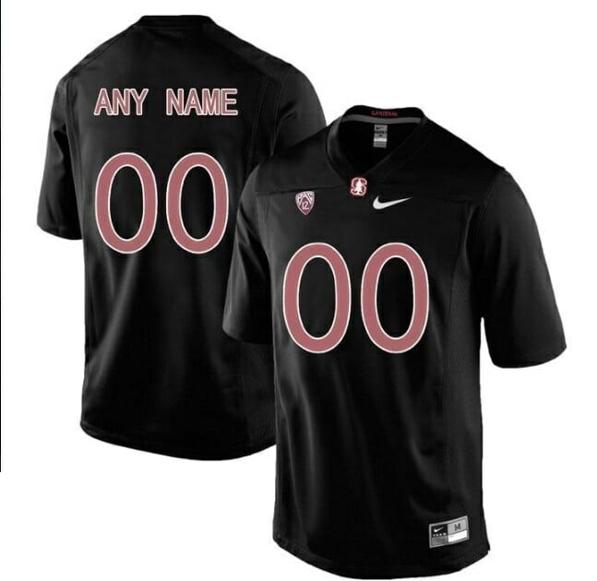 Men's Nike Custom Stanford Cardinal Football Jersey Black