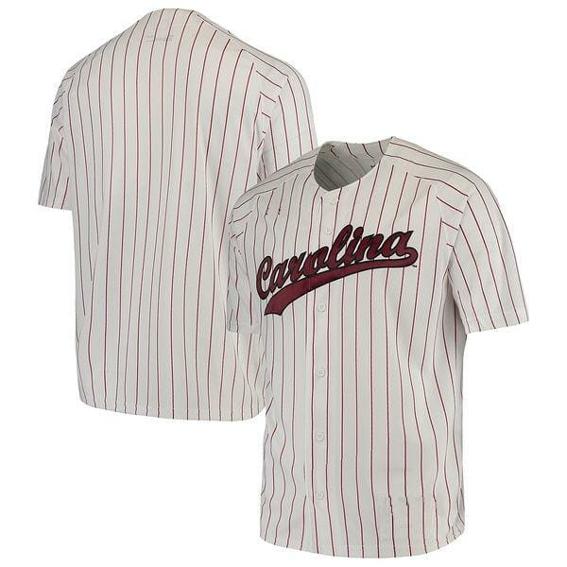 Men's South Carolina Gamecocks Custom Name and Number Baseball Jersey Pinstripe