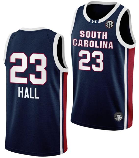 Men's Bree Hall Jersey #23 South Carolina Gamecocks College Basketball 2023-24 Away Black