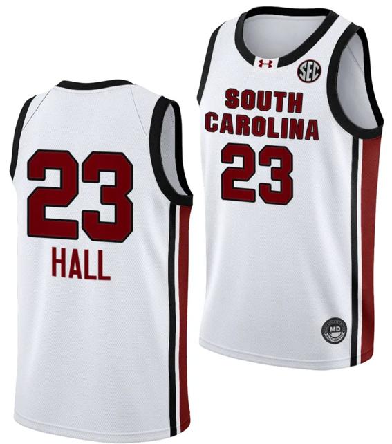 Men's Bree Hall Jersey #23 South Carolina Gamecocks College Basketball 2023-24 White