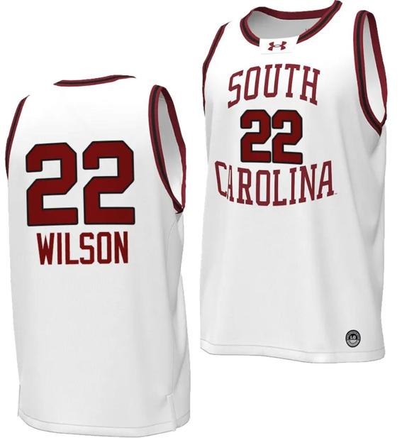 Men's Aja Wilson Jersey #22 South Carolina Gamecocks Basketball Throwback Replica White