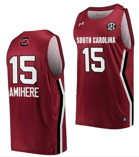 Men's Laeticia Amihere Jersey South Carolina Gamecocks College Basketball Wine #15