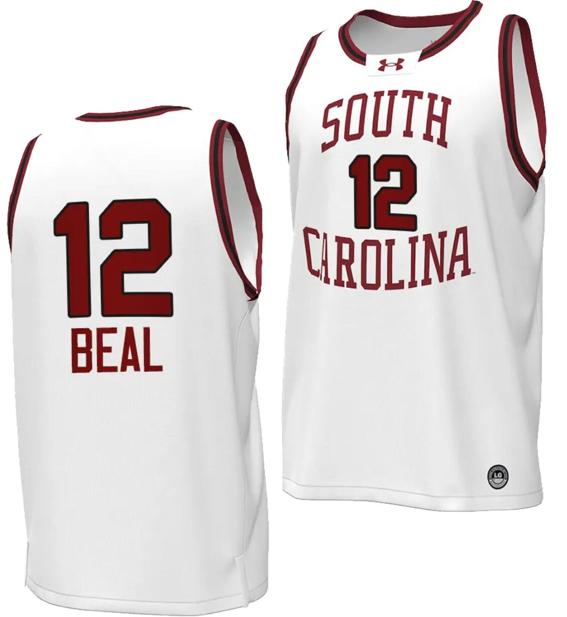 Men's Brea Beal Jersey #12 South Carolina Gamecocks Basketball Throwback Replica White