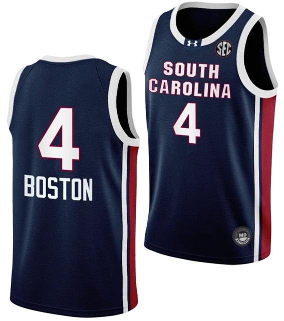 Men's Aliyah Boston Jersey #4 South Carolina Gamecocks College Basketball Away Black