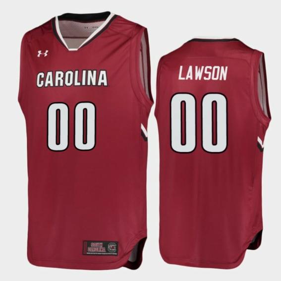 Men's AJ Lawson Jersey South Carolina Gamecocks College Basketball Garnet Replica #00