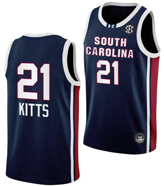 Men's Chloe Kitts Jersey #21 South Carolina Gamecocks College Basketball Away Black