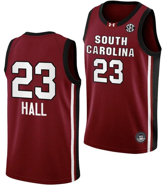 Men's Bree Hall Jersey #23 South Carolina Gamecocks College Basketball 2023-24 Garnet