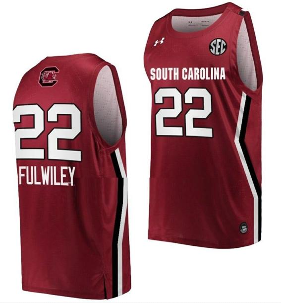 Men's Milaysia Fulwiley Jersey South Carolina Gamecocks College Basketball Wine #22