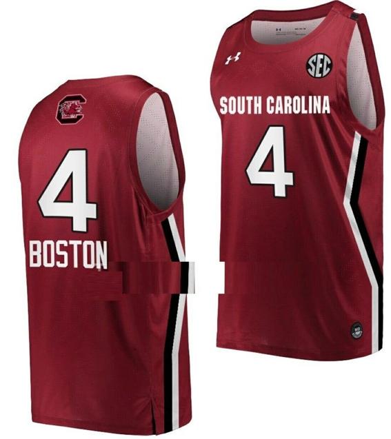 Men's Aliyah Boston Jersey South Carolina Gamecocks College Basketball Wine #4