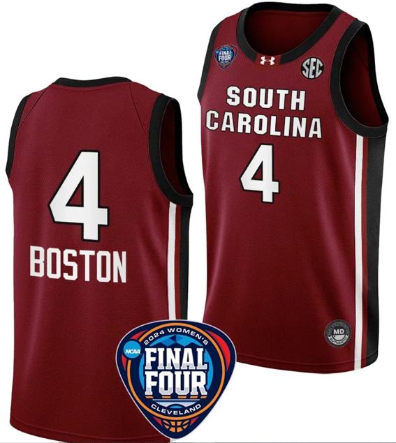 Men's Aliyah Boston Jersey #4 South Carolina Gamecocks Basketball 2024 NCAA March Madness Final Four Garnet