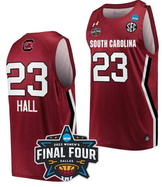 Men's Aubryanna Hall Jersey South Carolina Gamecocks College Basketball 2023 NCAA Final Four Garnet Garnet #23