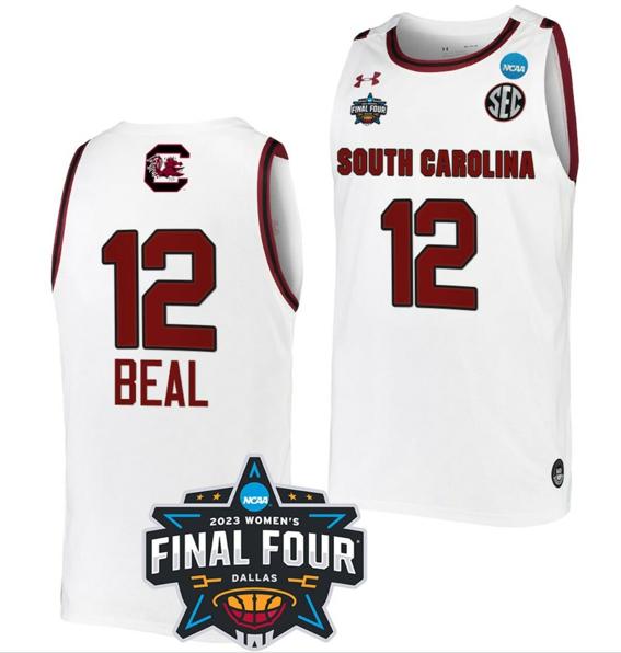 Men's Brea Beal Jersey South Carolina Gamecocks College Basketball 2023 NCAA Final Four Garnet White #12