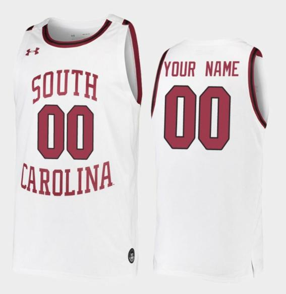 Men's Custom South Carolina Gamecocks Jersey College Basketball White