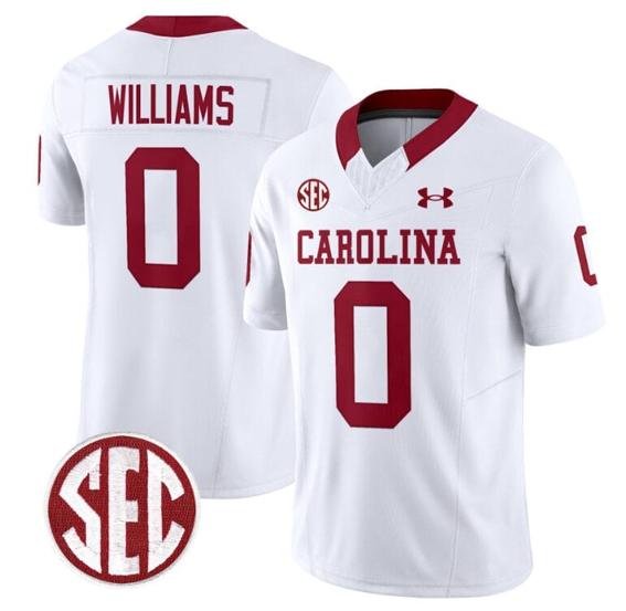 Men's Debo Williams Jersey #0 South Carolina Gamecocks Football 1980 Throwback Vapor Limited SEC Patch White