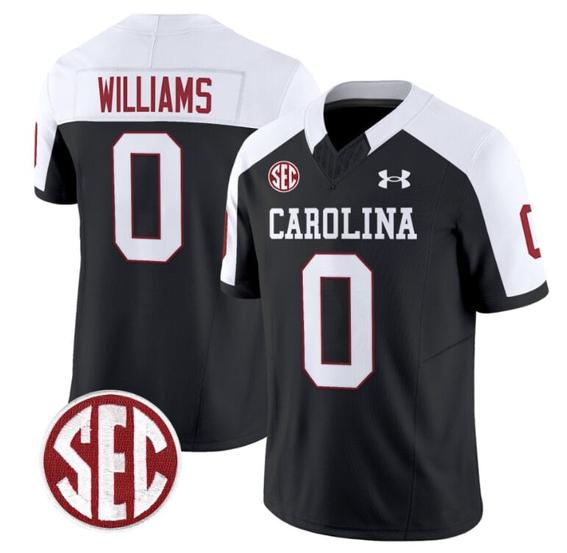 Men's Debo Williams Jersey #0 South Carolina Gamecocks Football 1980 Throwback Vapor Limited SEC Patch Black ALternate