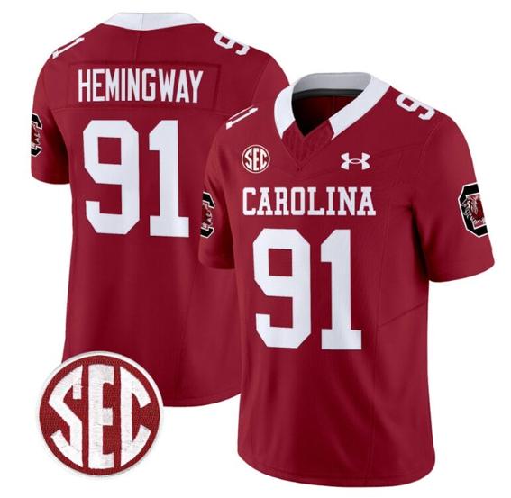 Men's Tonka Hemingway Jersey #91 South Carolina Gamecocks Football 1980 Throwback Vapor Limited Garnet