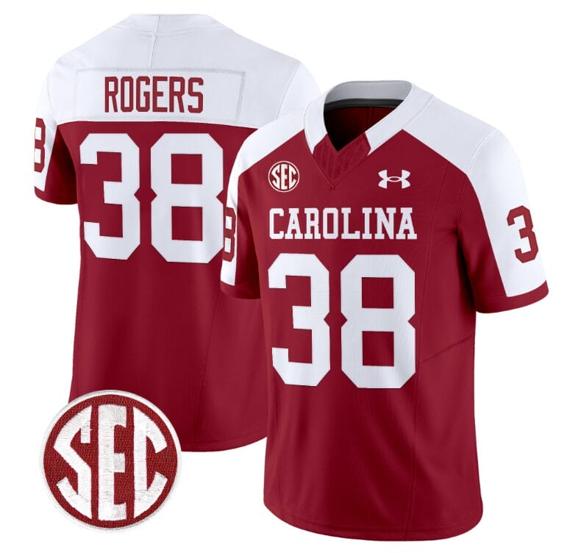 Men's George Rogers Jersey #38 South Carolina Gamecocks Football 1980 Throwback Vapor Limited SEC Patch Alternate