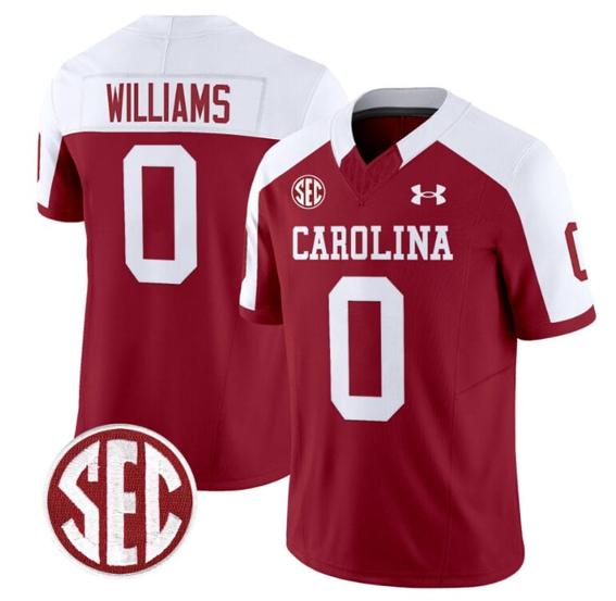 Men's Debo Williams Jersey #0 South Carolina Gamecocks Football 1980 Throwback Vapor Limited SEC Patch Garnet Alternate