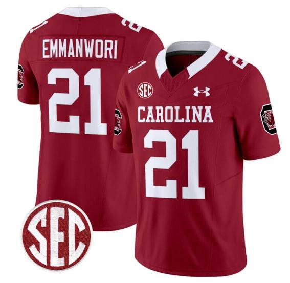 Men's Nick Emmanwori Jersey #21 South Carolina Gamecocks Football 1980 Throwback Vapor Limited Garnet