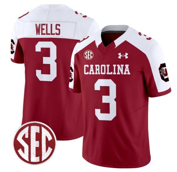 Men's Juice Wells Jersey #3 South Carolina Gamecocks Football 1980 Throwback Vapor Limited Garnet Alternate