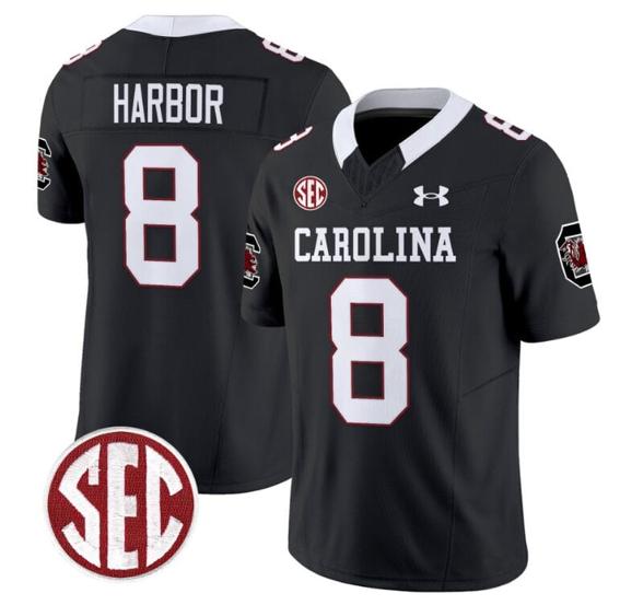 Men's Nyck Harbor Jersey #8 South Carolina Gamecocks Football 1980 Throwback Vapor Limited Black