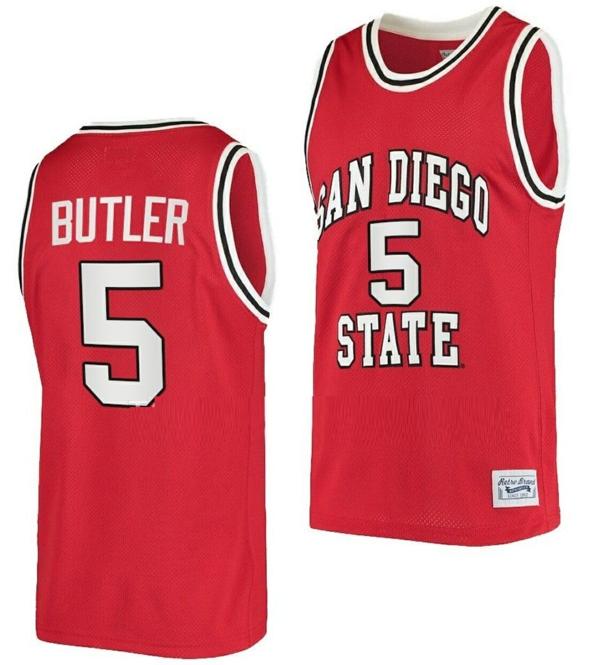 Men's Lamont Butler Jersey San Diego State Aztecs College Basketball Red Retro #5