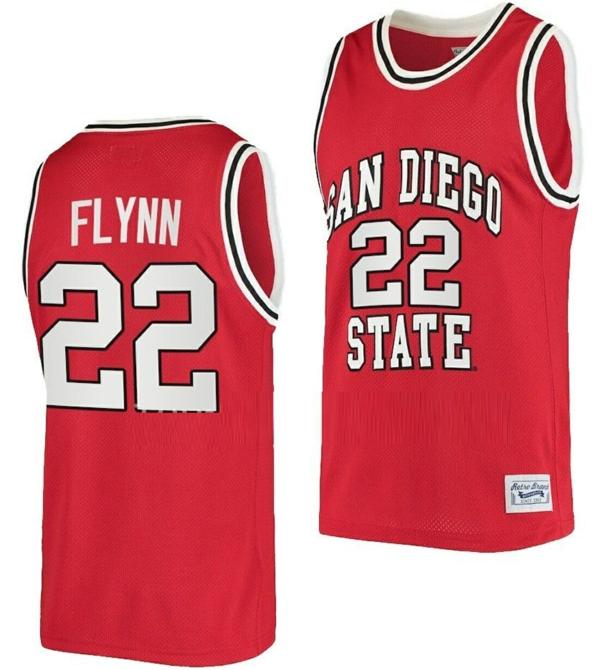 Men's Malachi Flynn Jersey San Diego State Aztecs College Basketball Red Retro #22