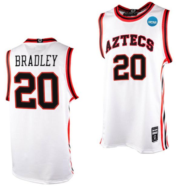 Men's Matt Bradley Jersey San Diego State Aztecs College Basketball 2023 NCAA March Madness White #20