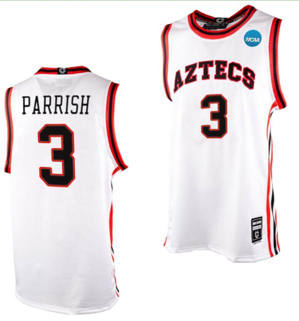 Men's Micah Parrish Jersey San Diego State Aztecs College Basketball 2023 NCAA March Madness White #3