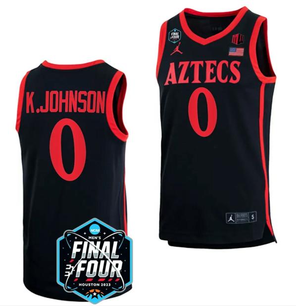 Men's Keshad Johnson Jersey San Diego State Aztecs 2023 NCAA National Championship March Madness Black #0