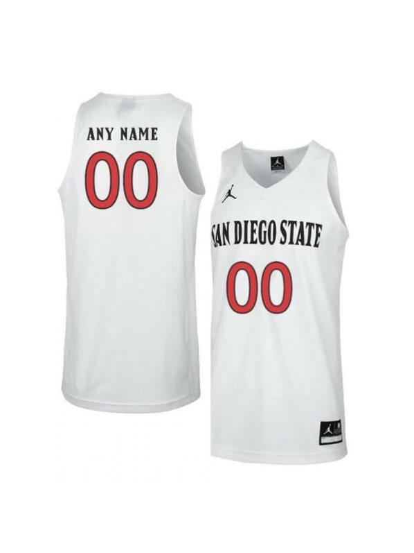 Men's Custom San Diego State Aztecs Jersey College Basketball Name and Number Elite White