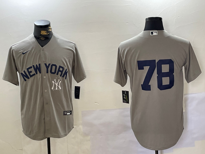 Men's New York Yankees #78 Kellin Deglan Grey Cool Base Stitched Baseball MLB Jersey