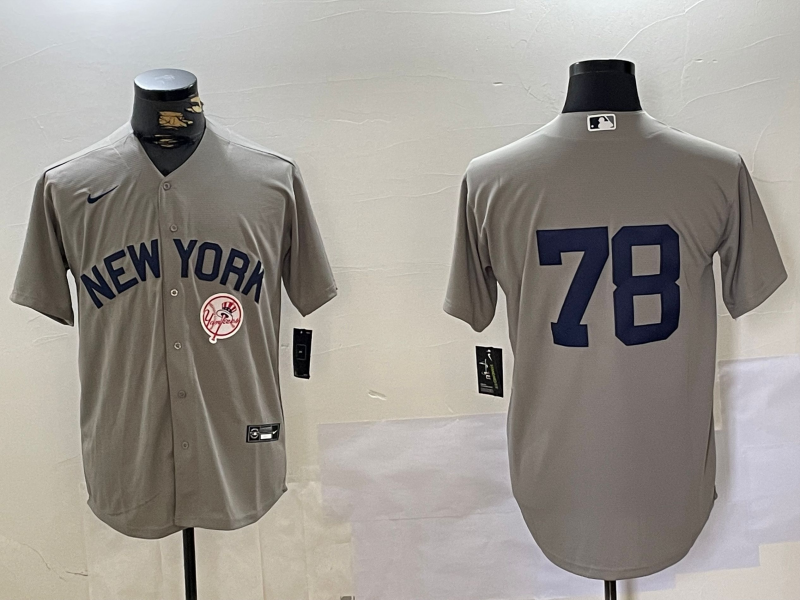 Men's New York Yankees #78 Kellin Deglan Grey Cool Base Stitched Baseball Jerseys