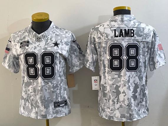 Youth Dallas Cowboys #88 CeeDee Lamb 2024 F.U.S.E Arctic Camo Salute To Service Limited Stitched Football Jerseys