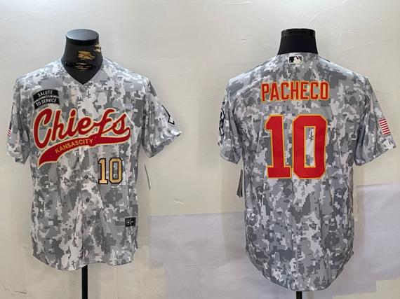 Men's Kansas City Chiefs #10 Isiah Pacheco 2024 Arctic Camo Salute To Service Baseball Stitched Jersey