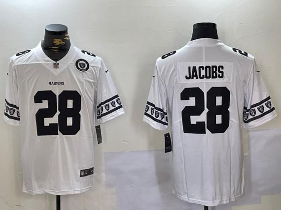 Men's Las Vegas Raiders #28 Josh Jacobs White Limited Stitched Jersey