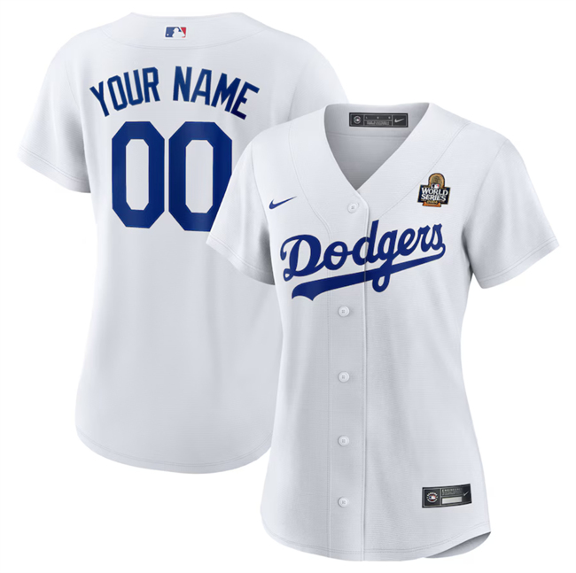 Women's Los Angeles Dodgers ACTIVE PLAYER Custom White 2024 World Series Cool Base Stitched Baseball Jersey(Run Small)