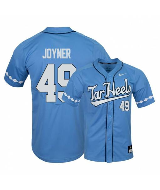 Men's North Carolina Tar Heels 49 Chris Joyner Blue Elite Baseball Jersey