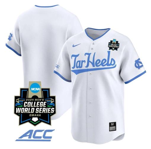 Men's North Carolina Tar Heels Team Jersey 2024 College World Series Vapor Premier Limited NCAA Baseball Stitched White