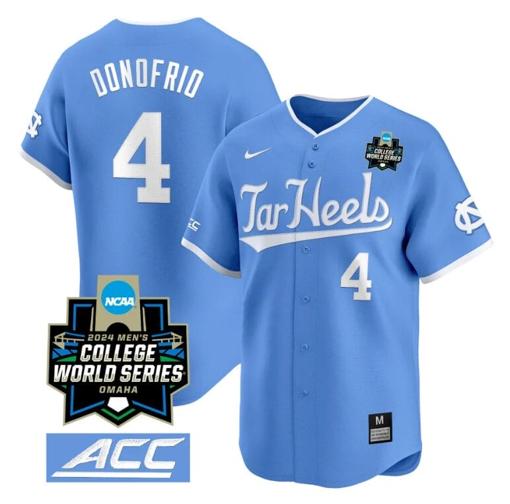 Men's Anthony Donofrio Jersey #4 North Carolina Tar Heels 2024 College World Series Vapor Premier Limited NCAA Baseball Stitched Blue