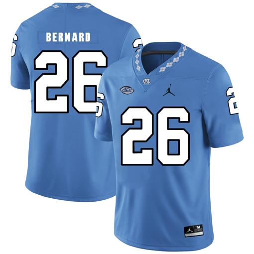 Men's North Carolina Tar Heels #26 Young Bernard Football Jersey Blue